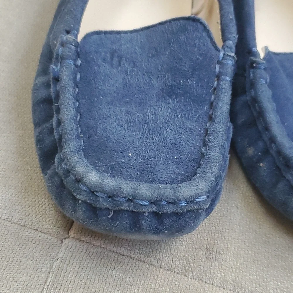 Janie & Jack blue suede driving loafers